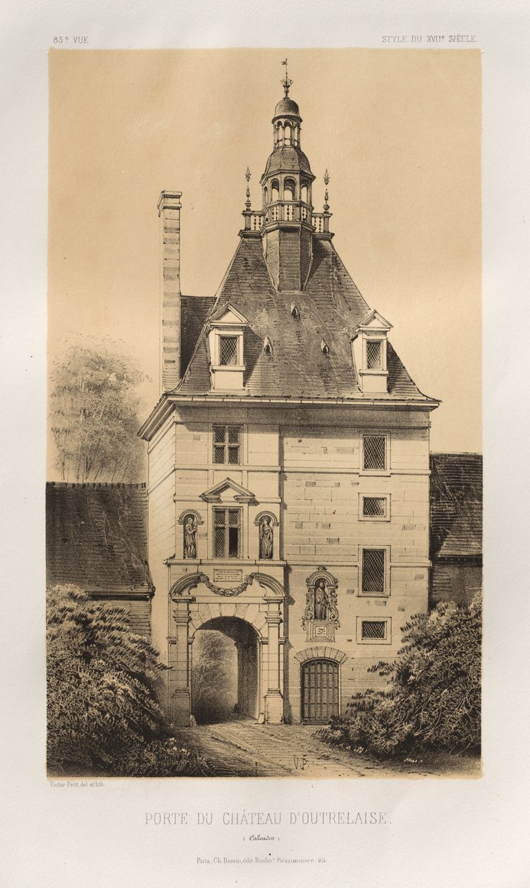 15. Yüzyılın Pitoresk Mimarisi veya Anıtları. ve XVI. Yüzyıllar: XV ve XVI Yüzyılların Fransa Kaleleri: Pl. 85, Porte du Château d