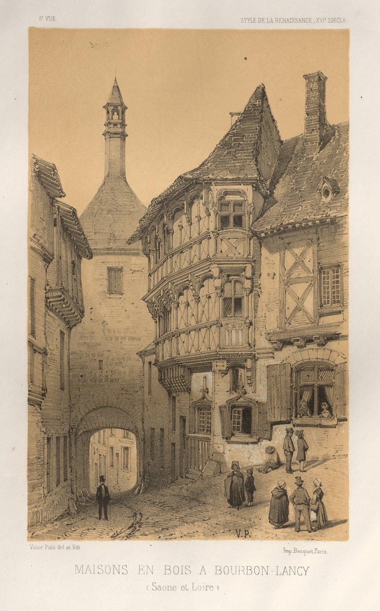 15. Yüzyılın Pitoresk Mimarisi veya Anıtları. ve XVI. Yüzyıllar: XV ve XVI Yüzyılların Chateaux De France: Levha 5, Bourbon-Lancy