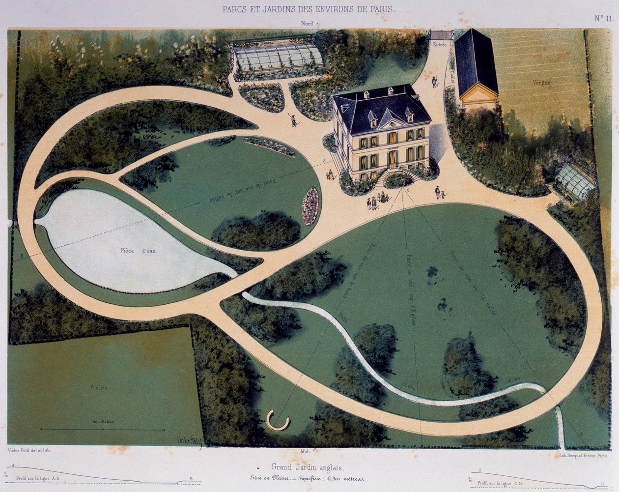 6300 metrekarelik büyük İngiliz bahçesi, Resim Parcs et Jardins des environs de Paris