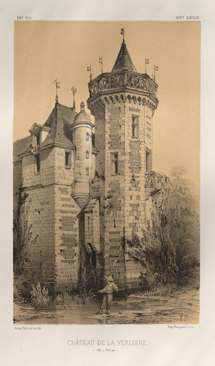 Levha 28, Chateau De La Verdiere Ille en Vilaine, 1860