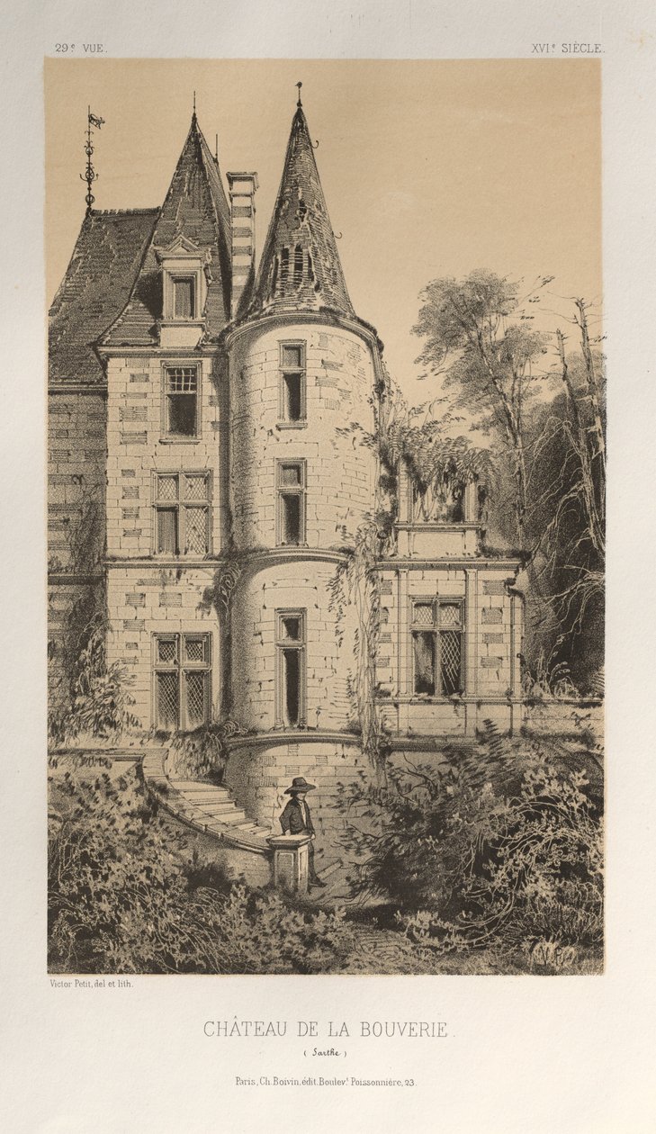 ..Pl. 29, Chateau De La Bouverie Sarthe, 1860. by Victor Petit