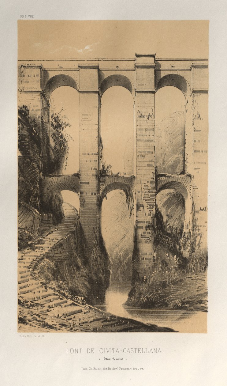 ...lütfen. 50, Civita-Castellana Roma Devletleri Köprüsü, 1860. by Victor Petit