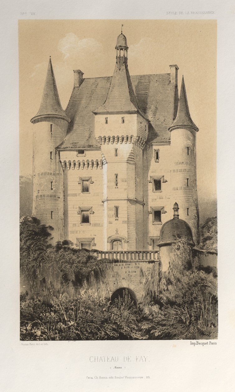 ...lütfen. 52, Chateau De Fay Maine, 1860. by Victor Petit
