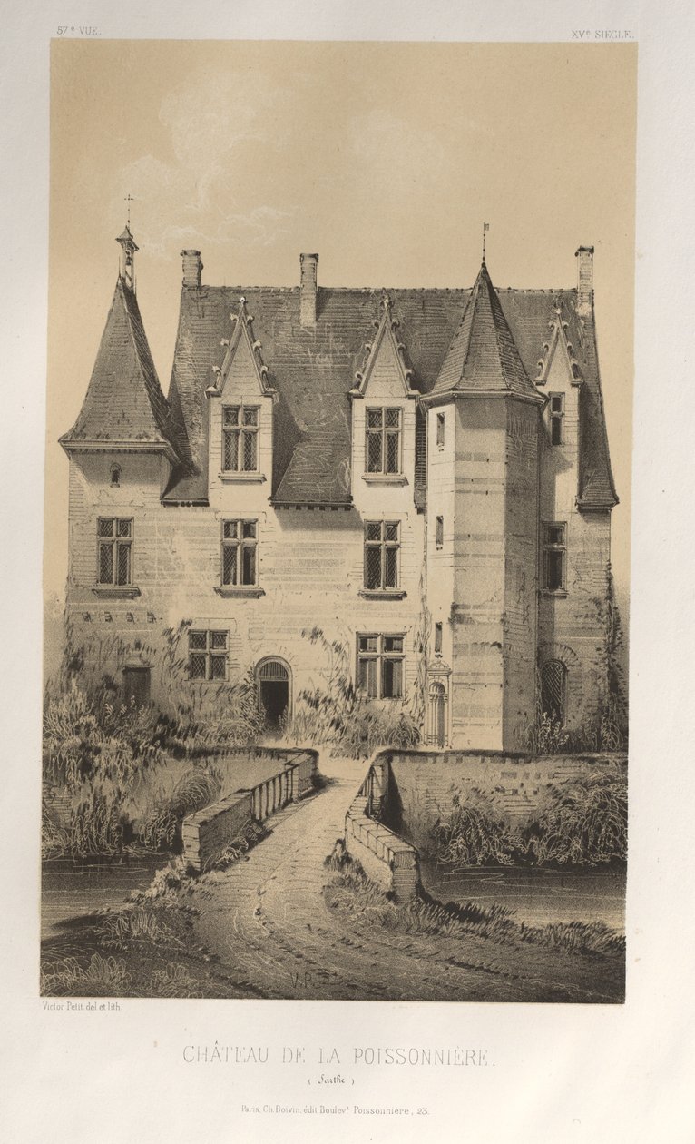 ...lütfen. 57, Chateau De La Poissonniere Sarthe, 1860. by Victor Petit