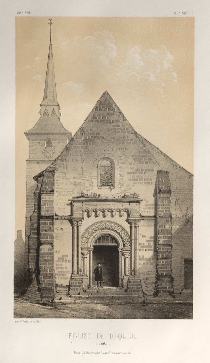 ...lütfen. 58, Requeil Sarthe Kilisesi, 1860. by Victor Petit
