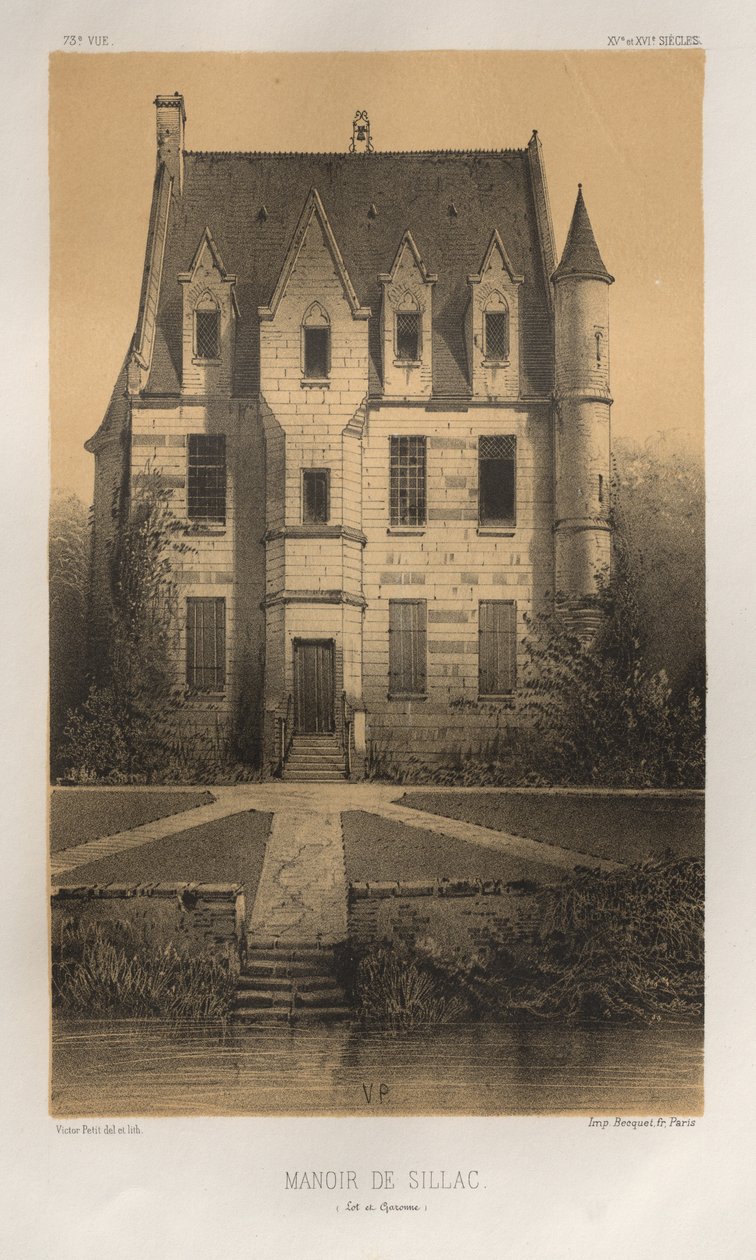 ...lütfen. 73, Sillac Lot Malikanesi ve Garonne, 1860. by Victor Petit