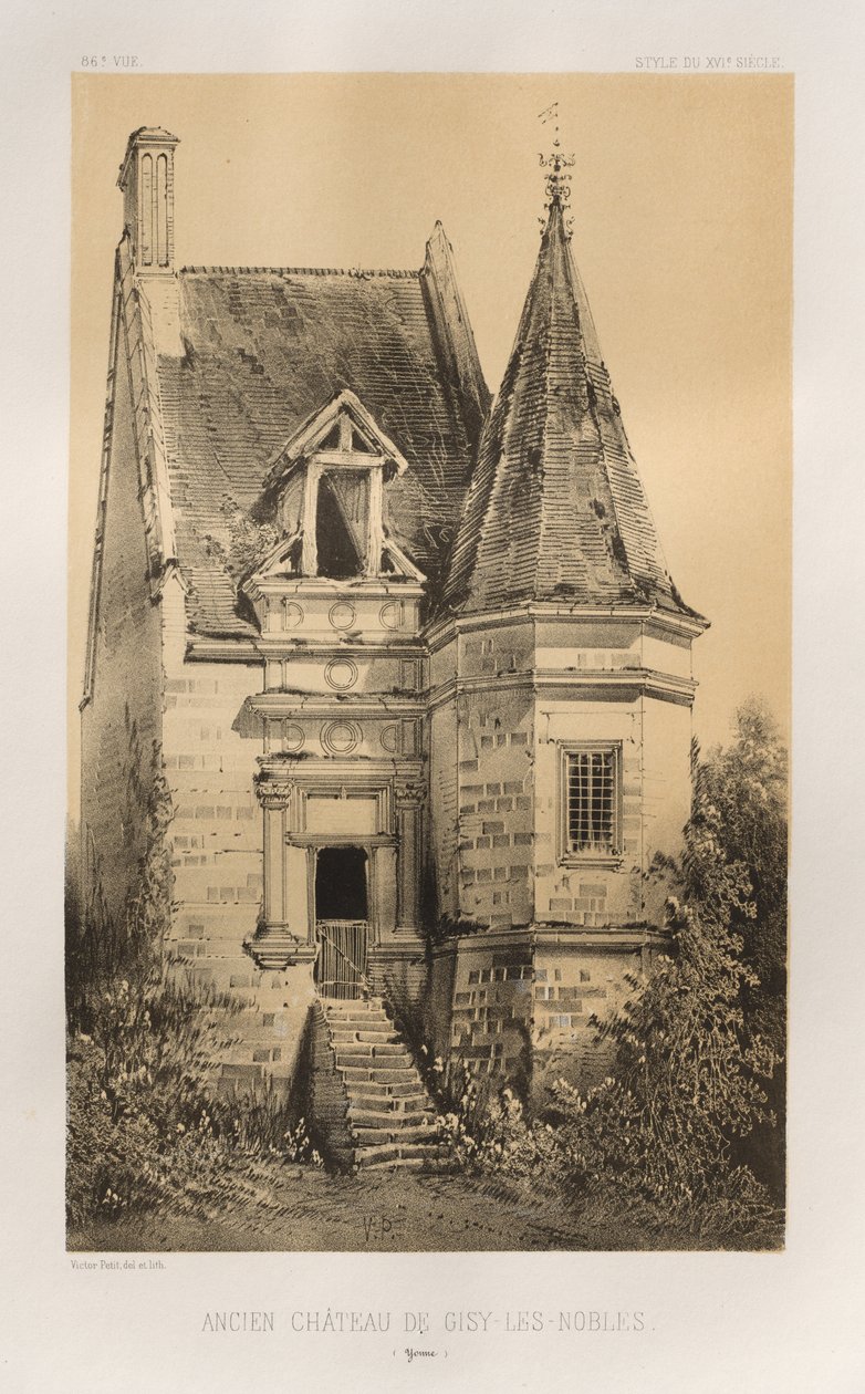 ...lütfen. 86, Eski Gisy-Les-Nobles Yonne Kalesi, 1860. by Victor Petit