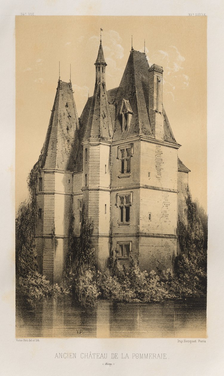 ...lütfen. 94, Eski Château de la Pommeraie Aisne, 1860. by Victor Petit