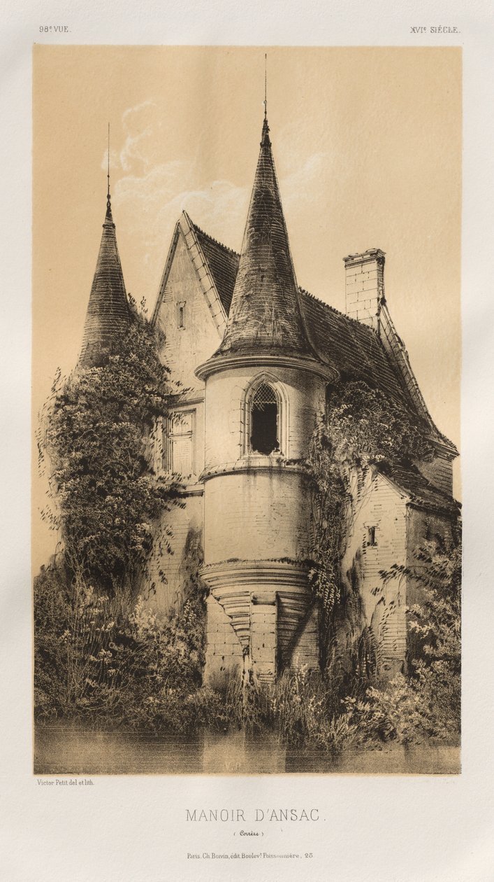 ...lütfen. 98, Ansac Corrèze Malikanesi, 1860. by Victor Petit
