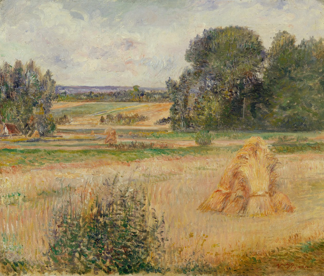 Manzara, Eragny (tuval üzerine yağlı boya) by Victor Vignon