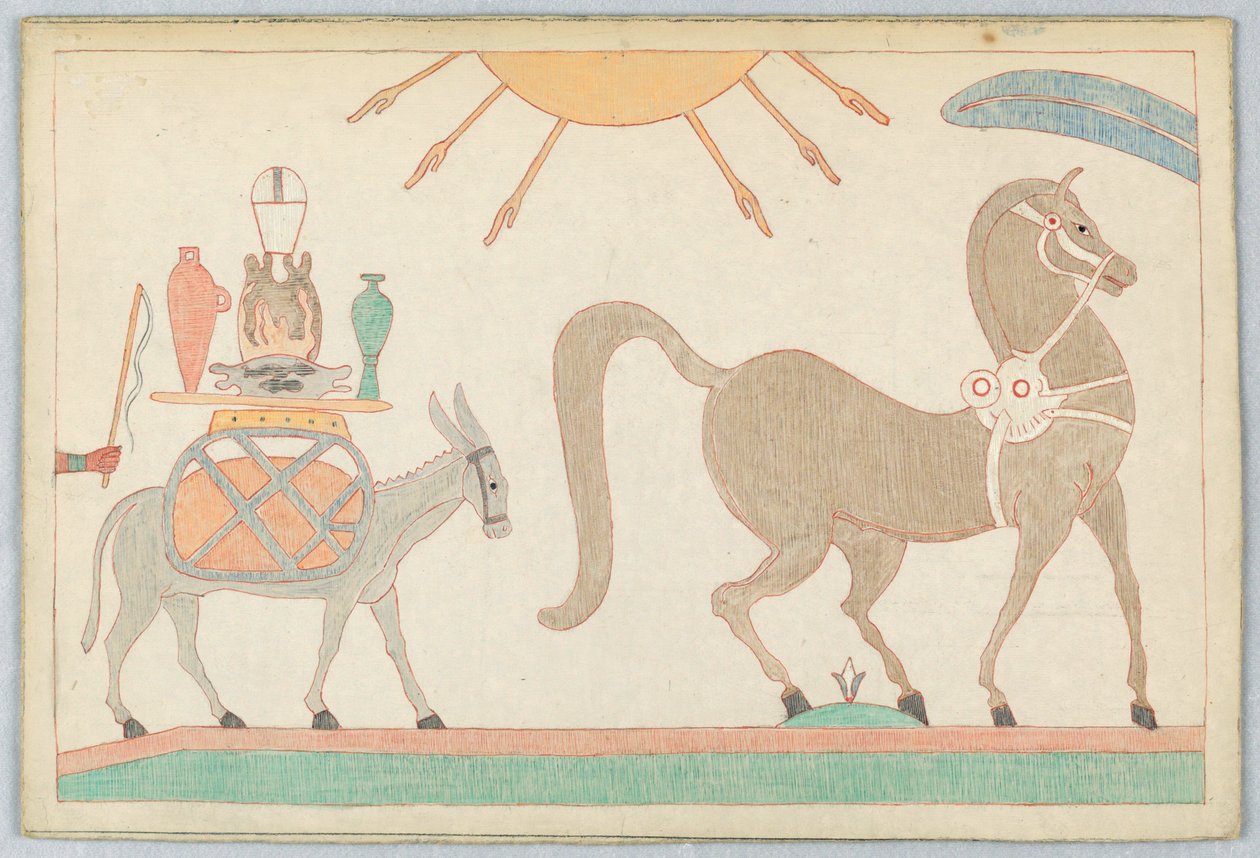 At ve Eşek, Ezop Masalları için İllüstrasyon by Victor Wilbour