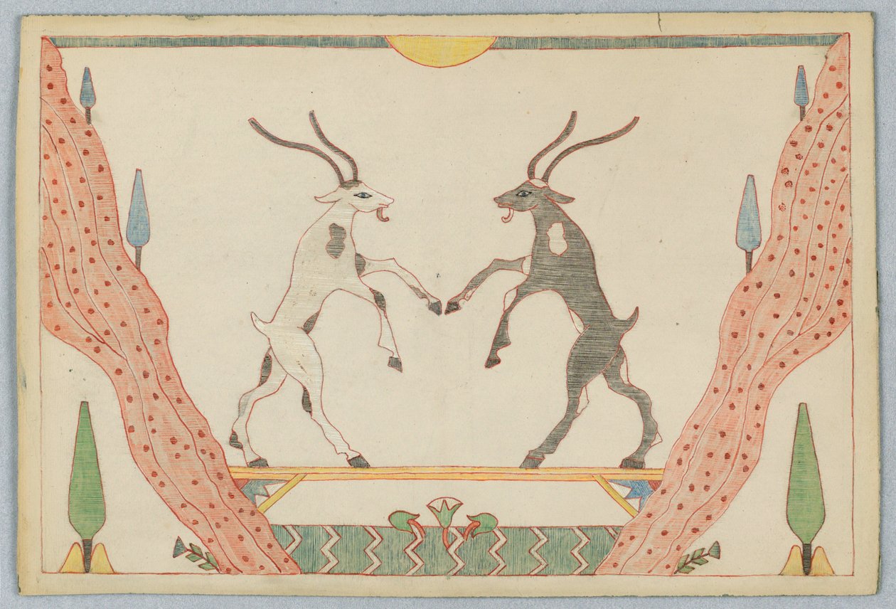 İki Keçi, Ezop Masalları için Örnekleme by Victor Wilbour