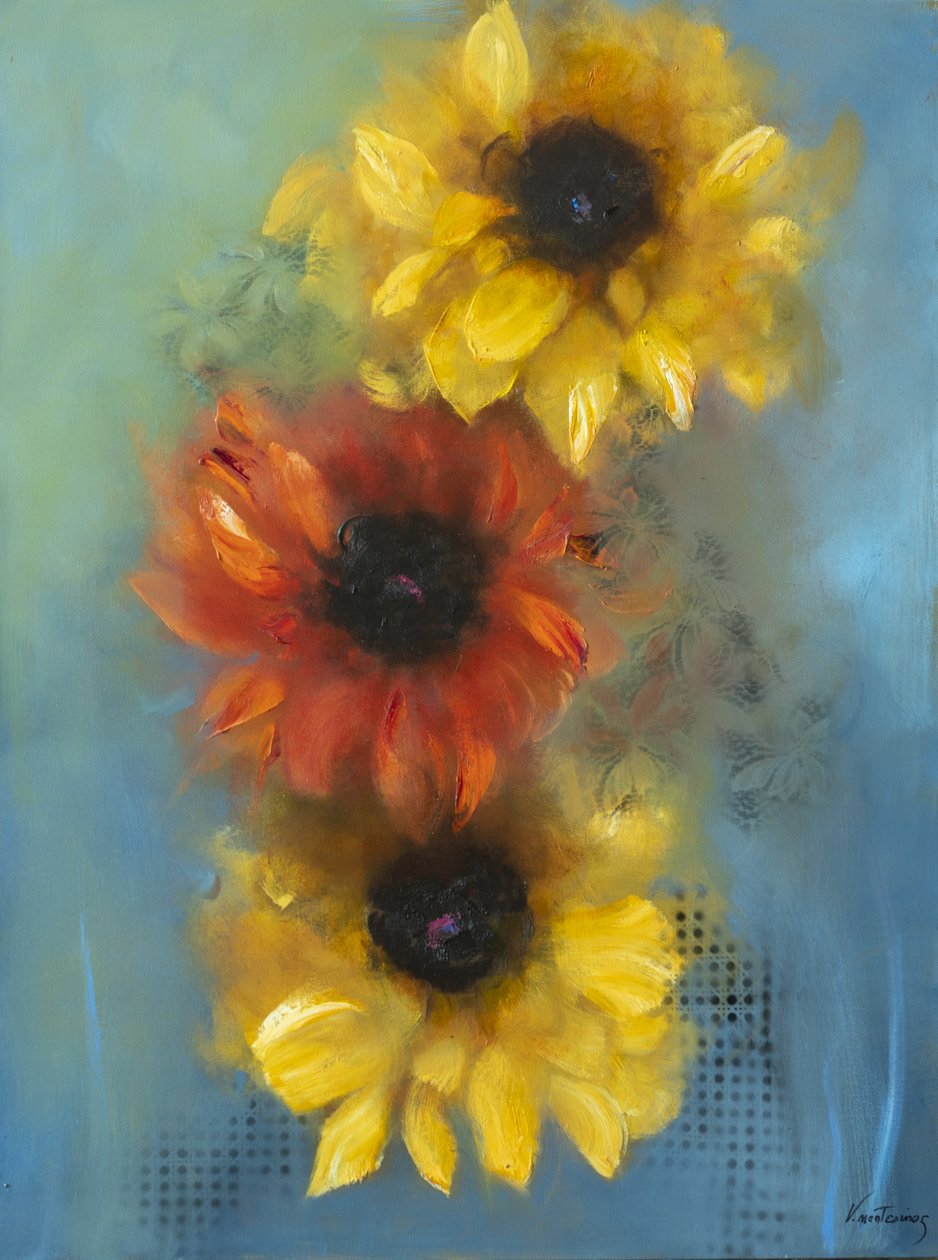 Flores, 2021 (tuval üzerine yağlıboya) by Victoria Montesinos