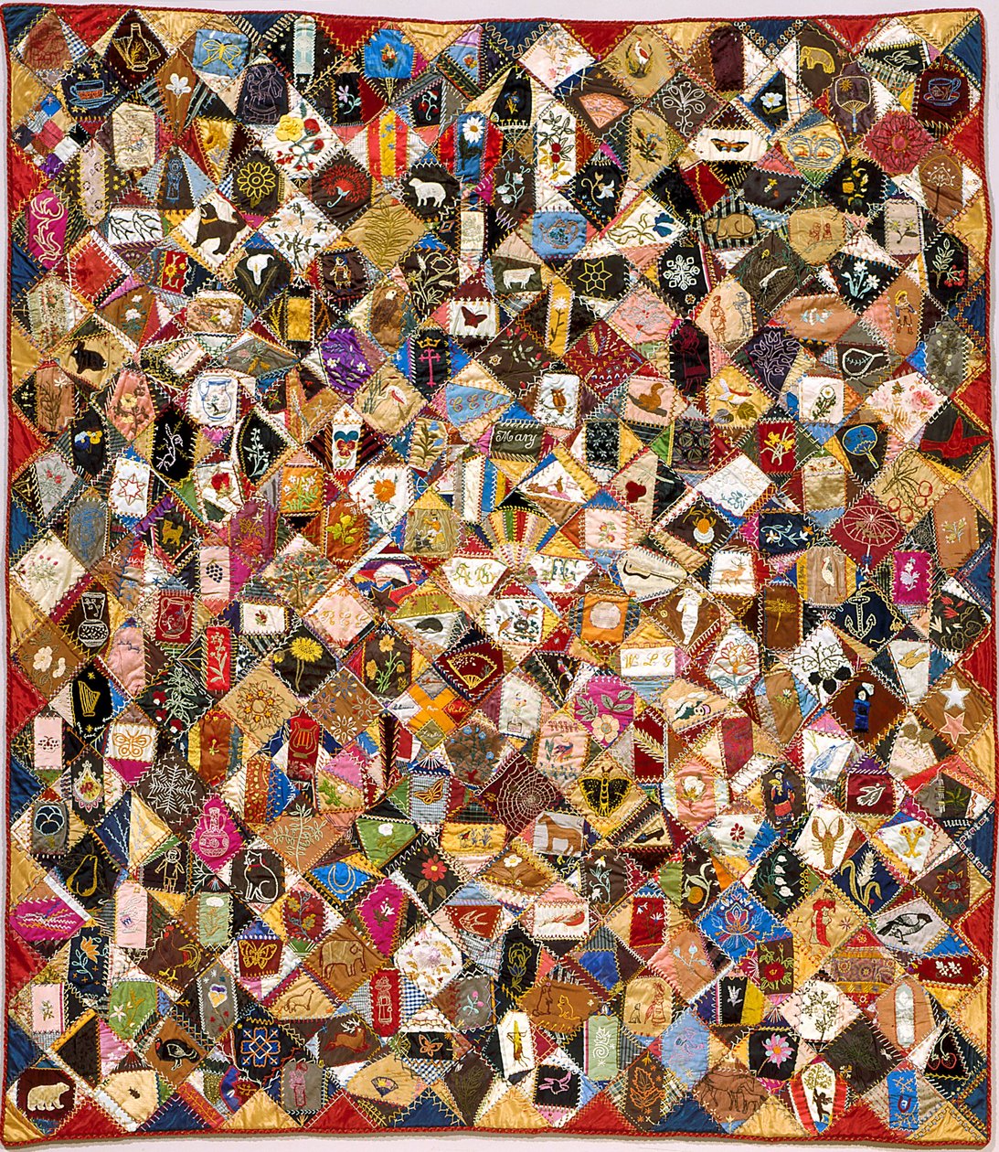 Çılgın Yorgan (ipek, pamuk, yün, keten, parçalı, işlemeli) by Victoriene Parsons Mitchell