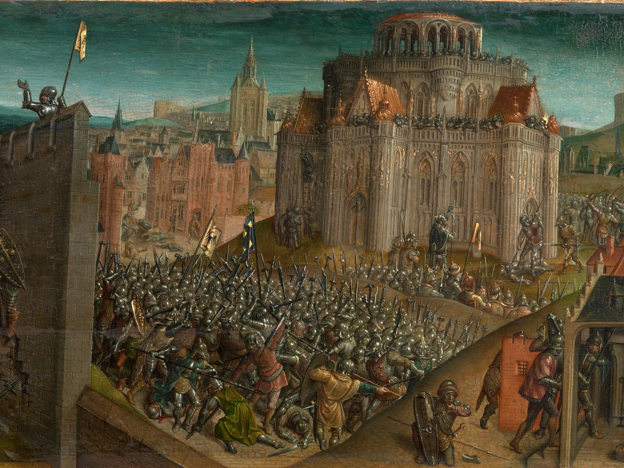 Titus'un Kudüs'ü Fethi (panel üzerine yağlıboya) (470981 detayı) by Vienna Master of Mary of Burgundy