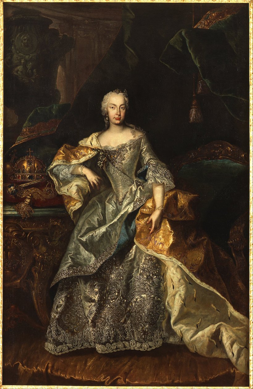 Macaristan Kraliçesi olarak Maria Theresa by Viennese painter