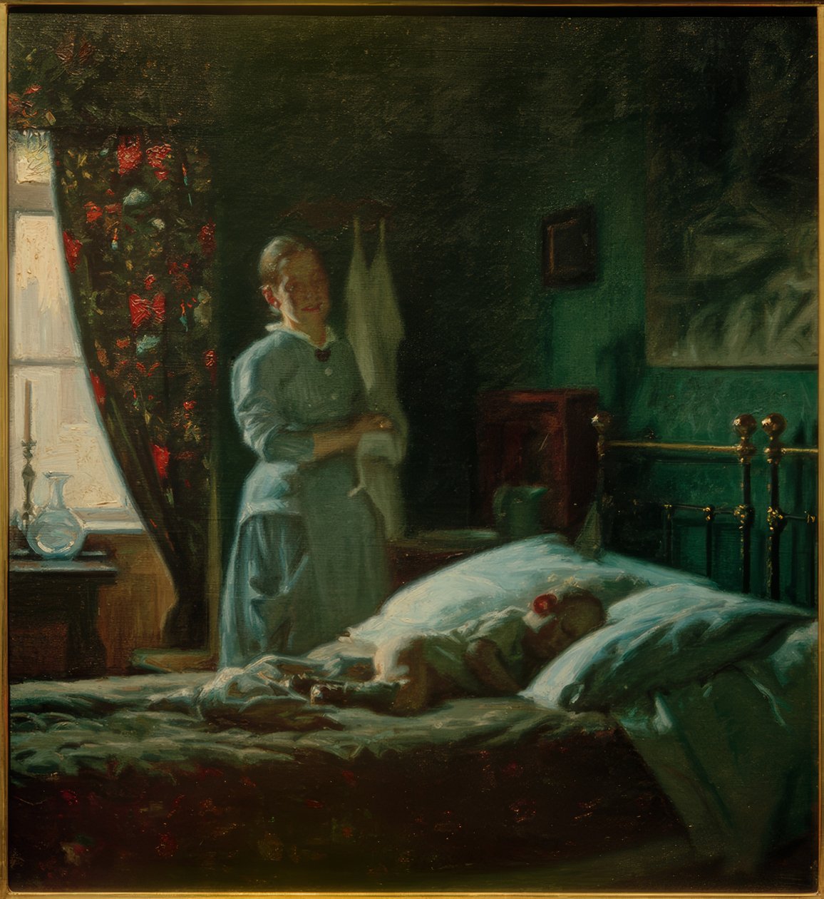 yatak odası sahnesi by Viggo Johansen