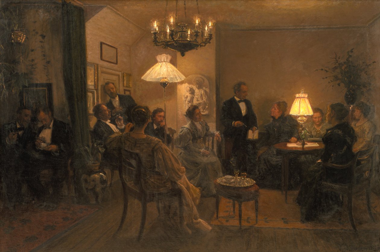 Sanatçının Evinde Bir Akşam Partisi by Viggo Johansen