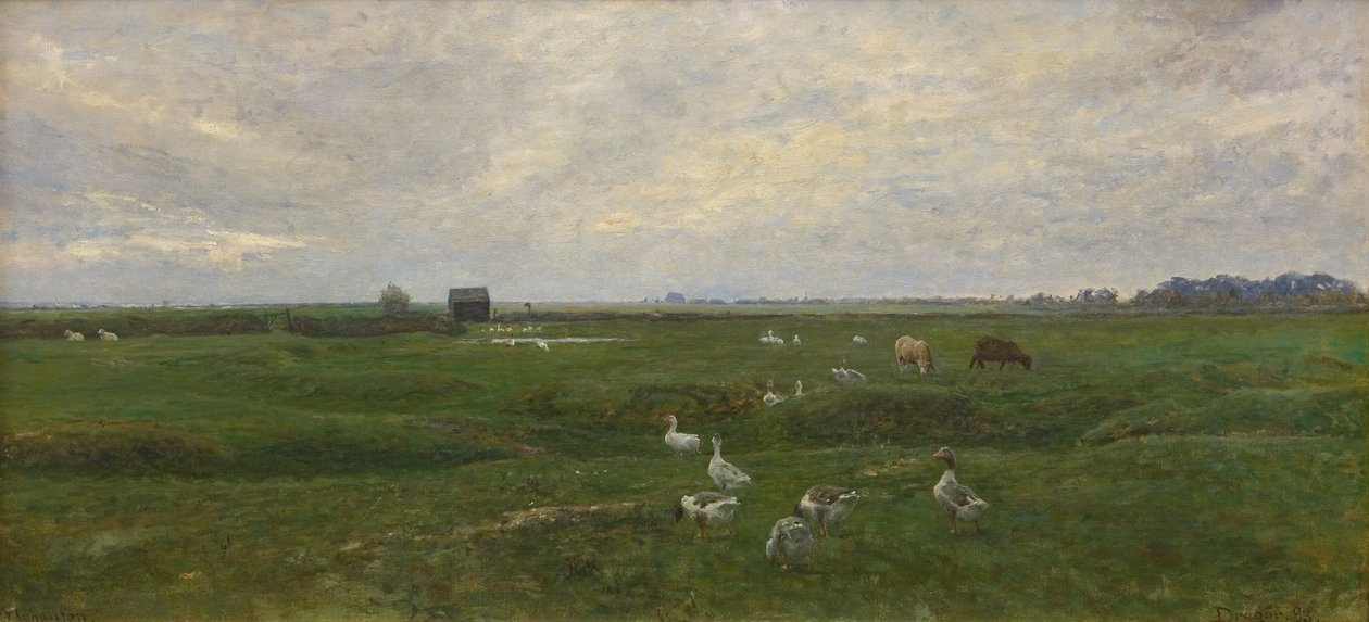 Göl kenarında kazlar. Bir Fırtına Yaklaşıyor. Dragør, Amager Adası by Viggo Johansen