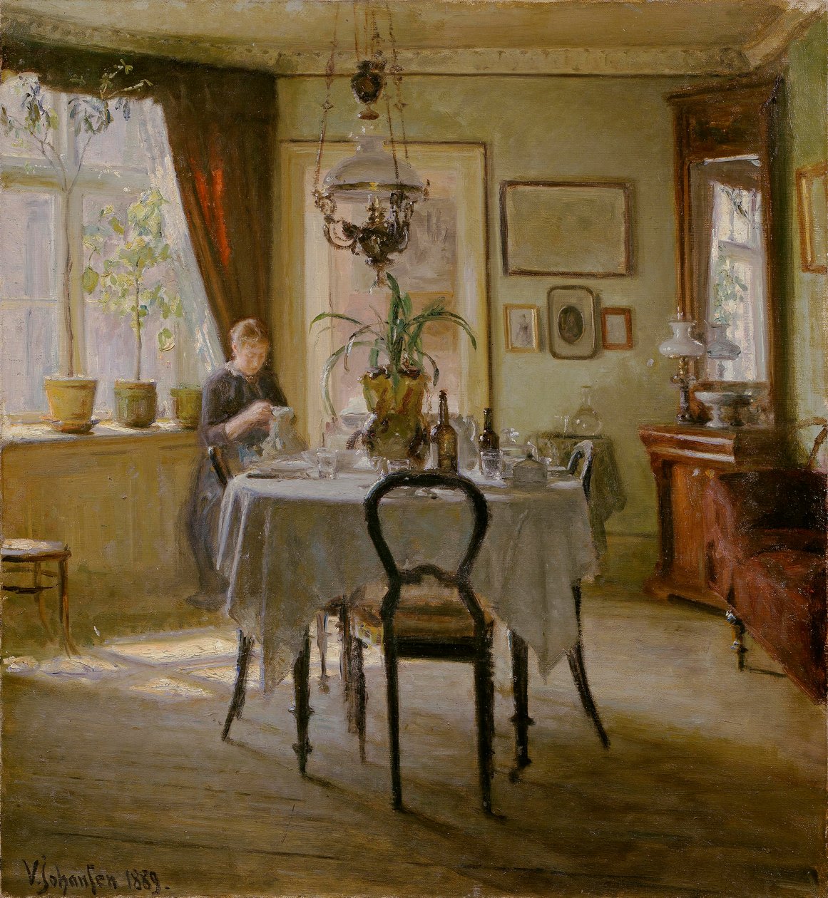 Yemek Odasında Gün Işığı, 1889 by Viggo Johansen