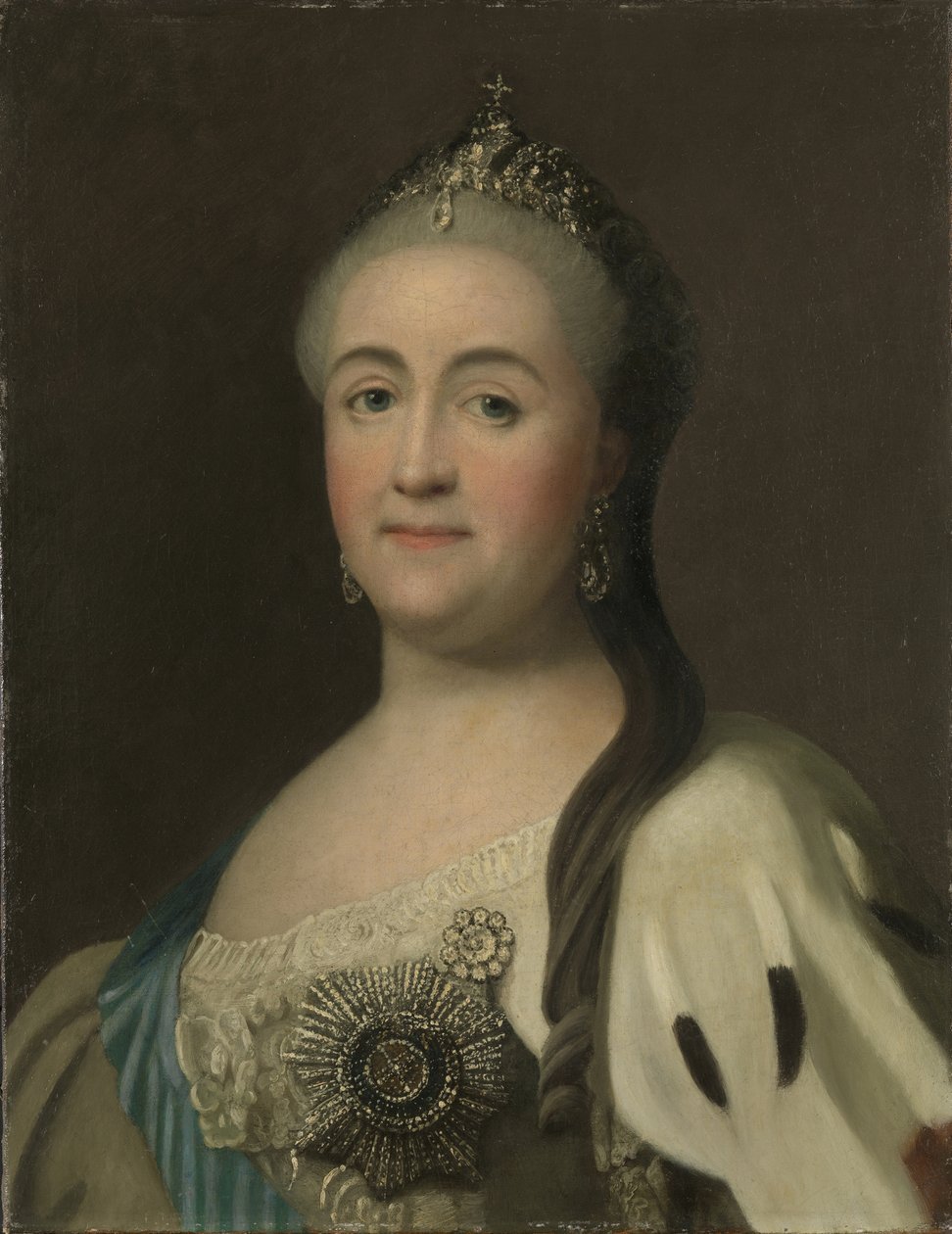 İmparatoriçe Catherine II 1729-1796'nın Portresi. by Vigilius Erichsen