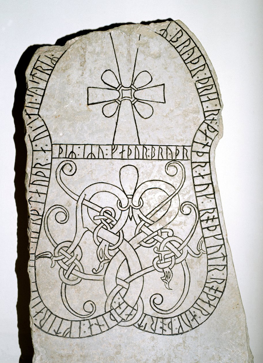 Haçlı rune taşı, 7.-8. yüzyıl by Viking