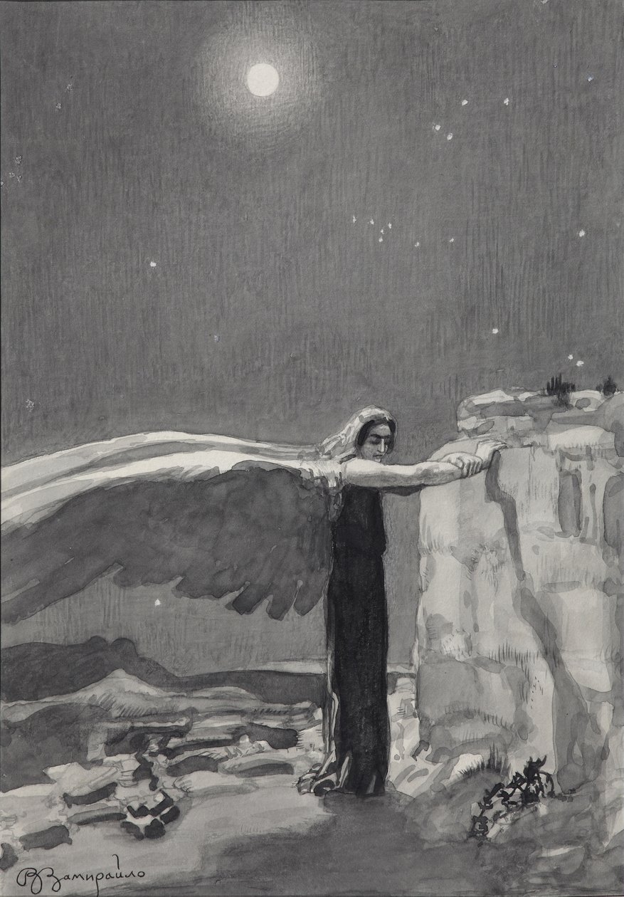 Mihail Lermontov, 1913-1914 tarafından yazılan Şeytan şiirine örnek by Viktor Dmitrievich Zamiraylo