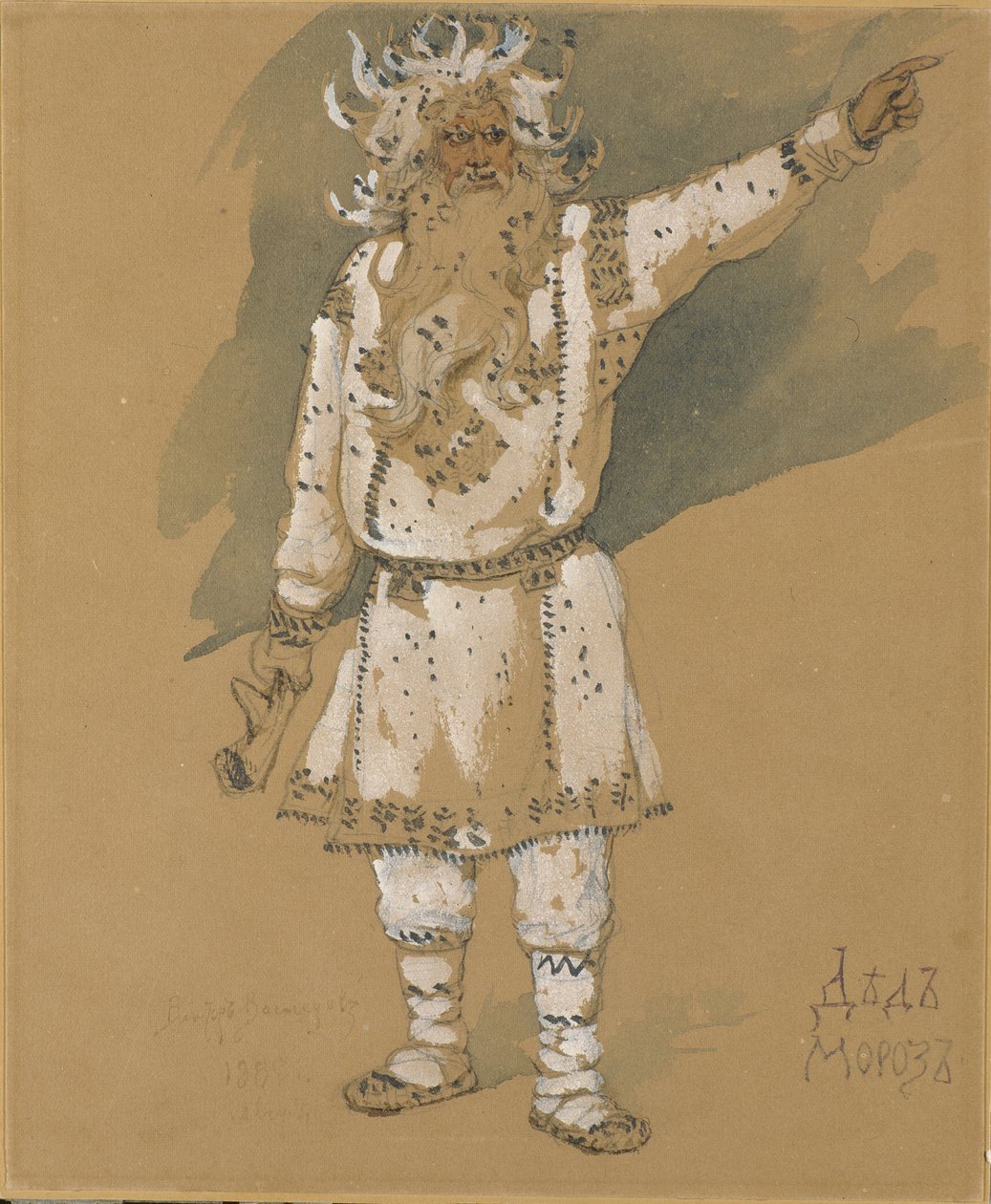 Büyükbaba Frost. N. Rimsky-Korsakov'un Snow Maiden operası için kostüm tasarımı, 1885 by Viktor Mikhaylovich Vasnetsov