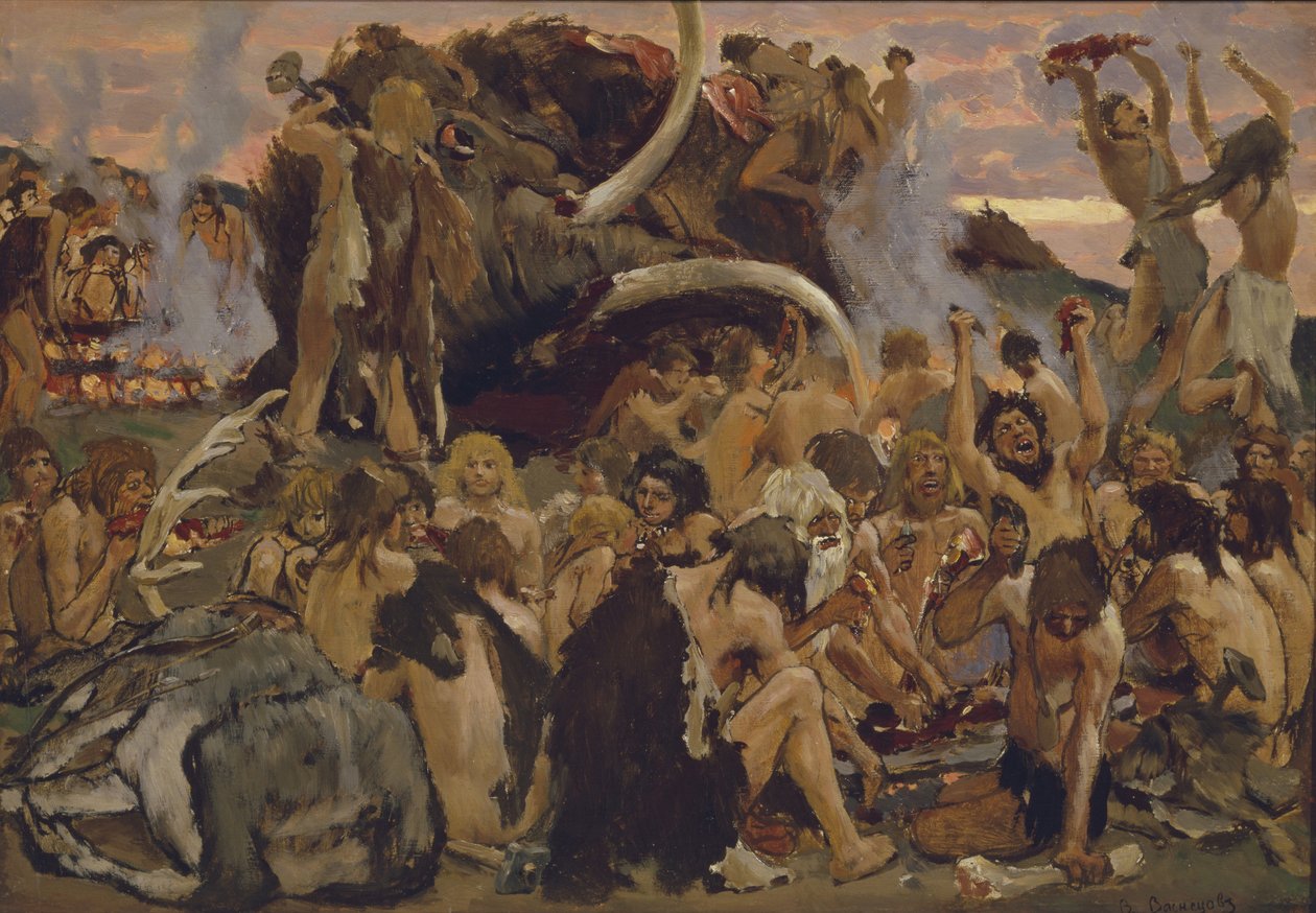 Taş Devri. Bir Bayram, 1883 by Viktor Mikhaylovich Vasnetsov
