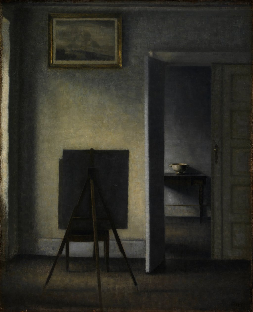 Sanatçılar Şövale ile İç Mekan by Vilhelm Hammershøi