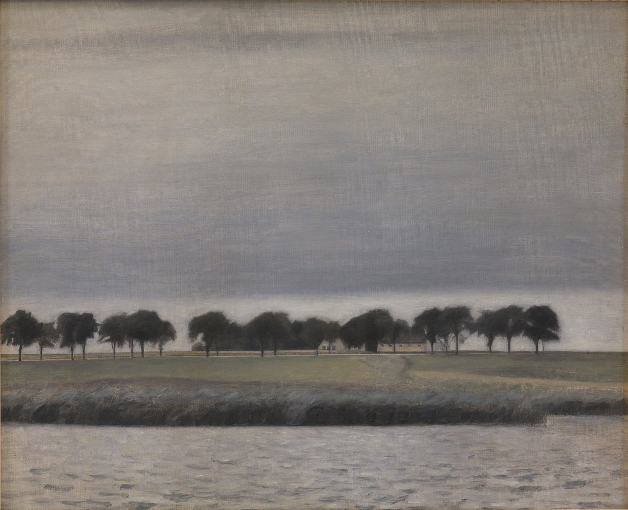 Güneş yağmuru için ön çalışma. Gentofte Gölü, 1903. by Vilhelm Hammershøi