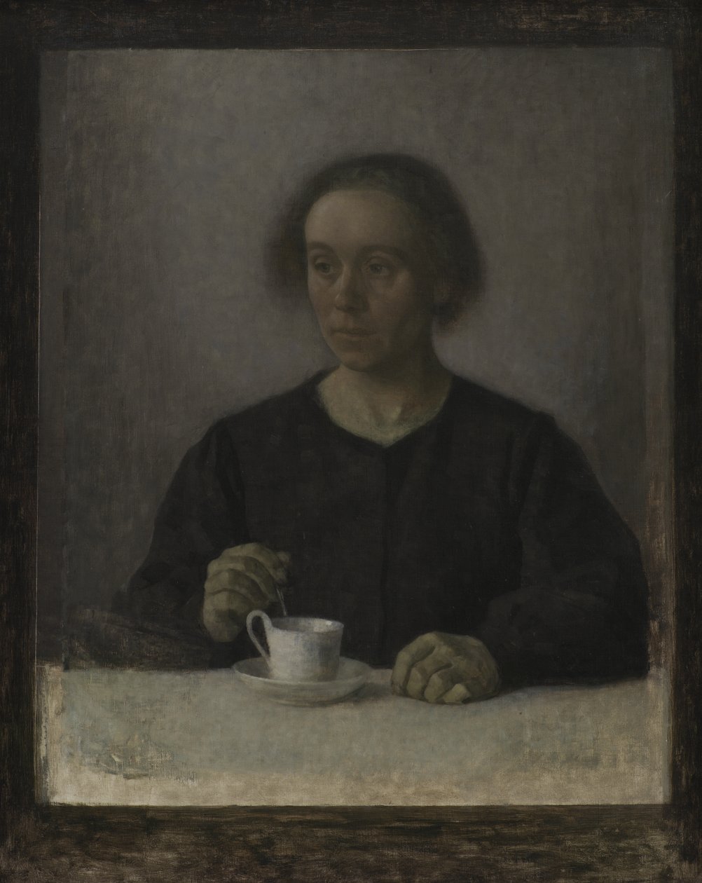 Sanatçının Karısı Ida Hammershøi, Çay Fincanı ile by Vilhelm Hammershøi