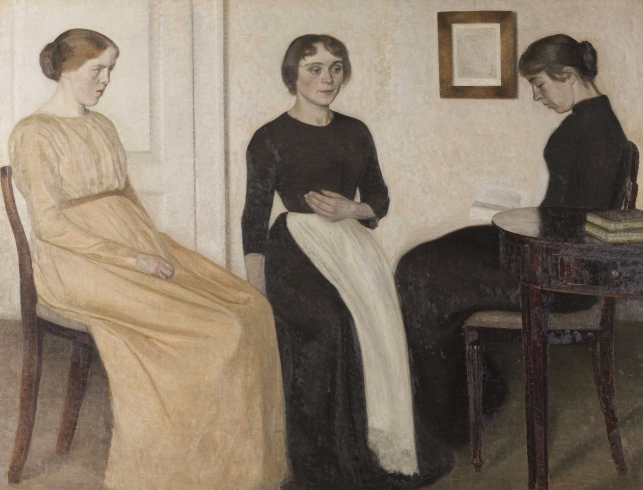Üç genç kadın, 1888. by Vilhelm Hammershøi