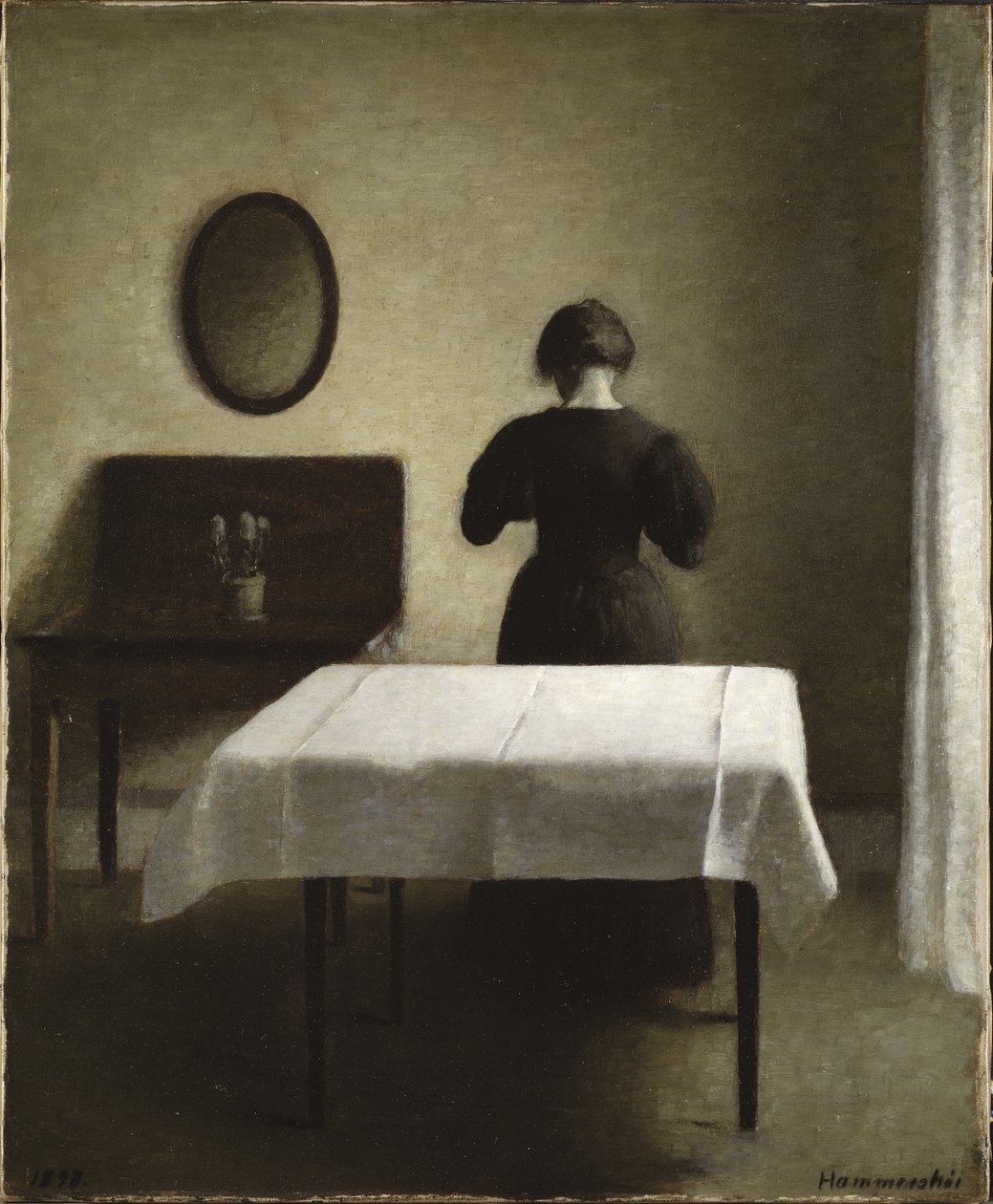 Interieur - Interior, Hammershoi, Vilhelm (1864-1916). Tuval üzerine yağlıboya by Vilhelm Hammershoi