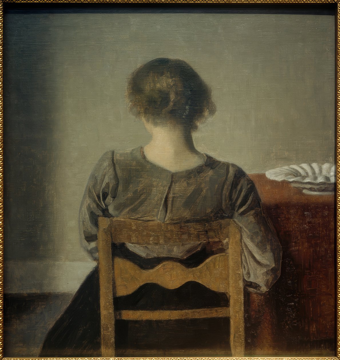 Genç kadın. Dinlenmek by Vilhelm Hammershoi