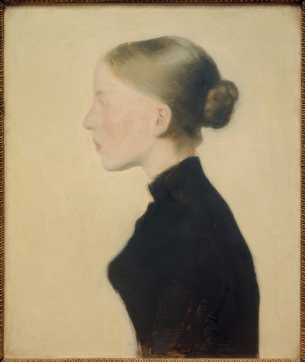 genç hasta kız by Vilhelm Hammershoi