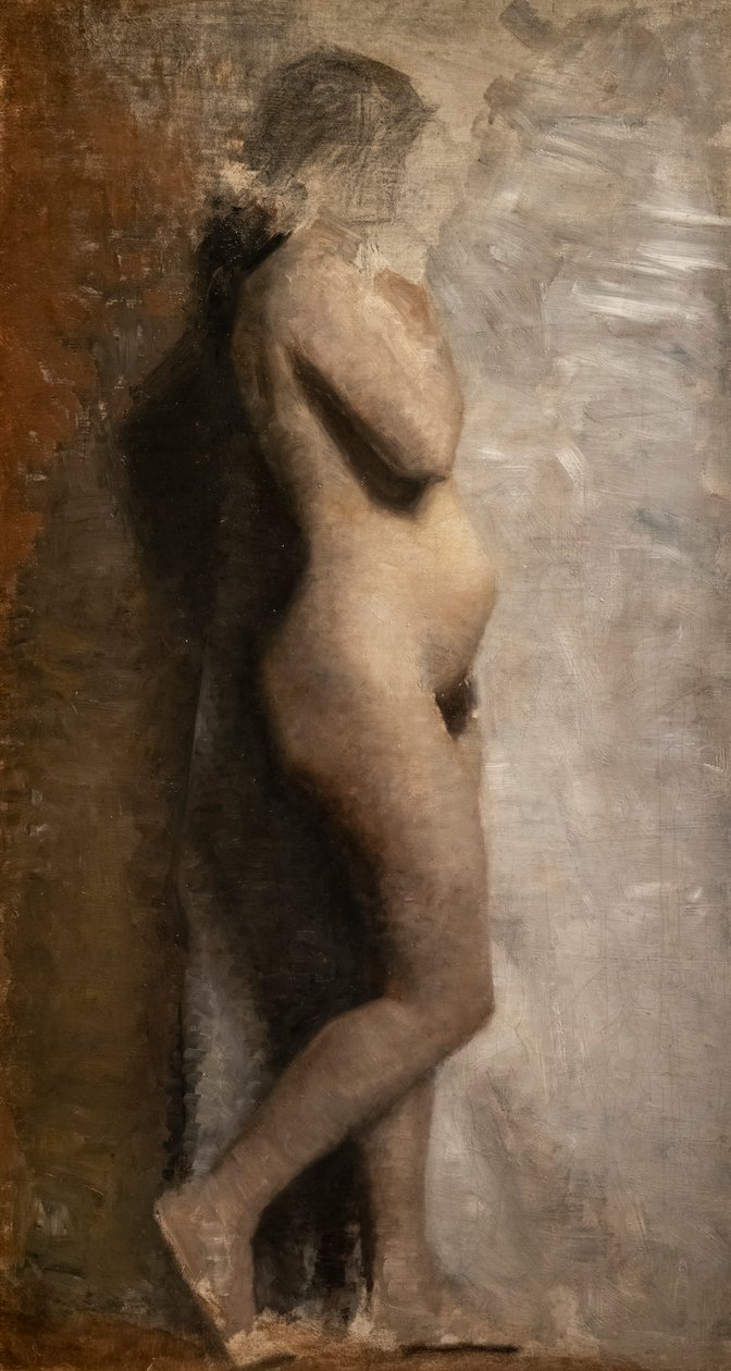 Çıplak kadın modeli, profil by Vilhelm Hammershoi
