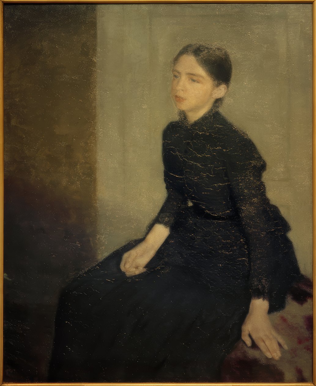 Genç bir kızın portresi. Sanatçının kız kardeşi Anna Hammershöi by Vilhelm Hammershoi