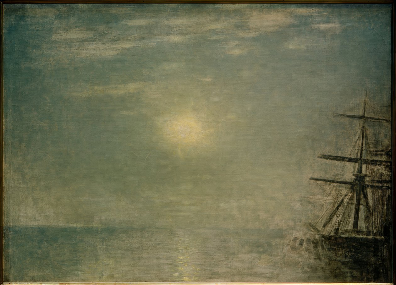 denizin üzerinde güneş by Vilhelm Hammershoi