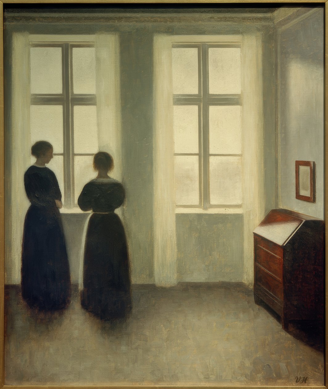 Pencerede iki kadın by Vilhelm Hammershoi