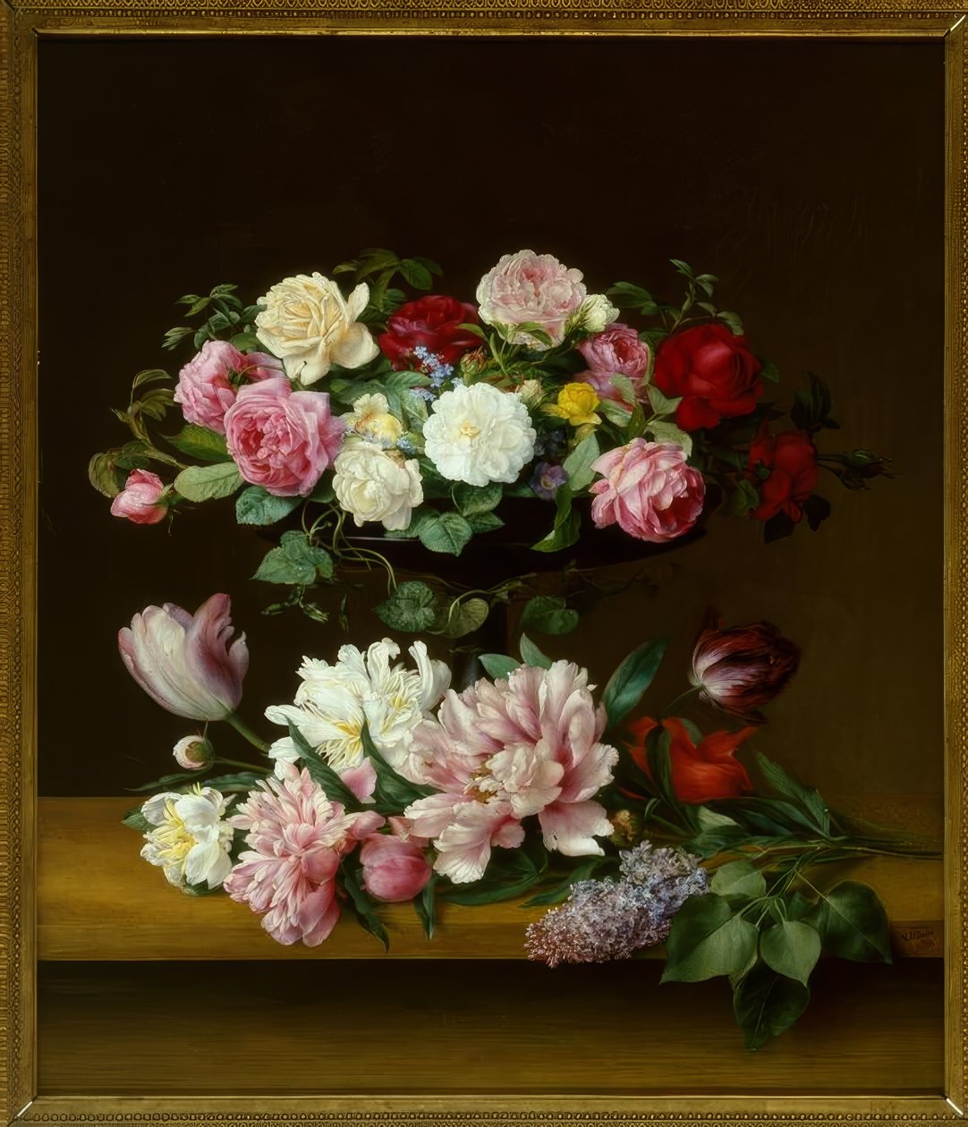 V.J.Hoyer, Çiçeklerle Natürmort by Vilhelm Julius Hoyer