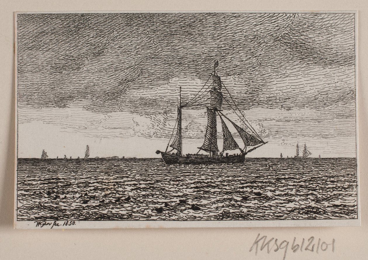 Tam yelken için bir galease by Vilhelm Kyhn