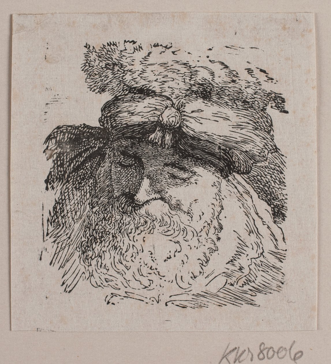 Kürk şapkalı bir adamın başı by Vilhelm Kyhn