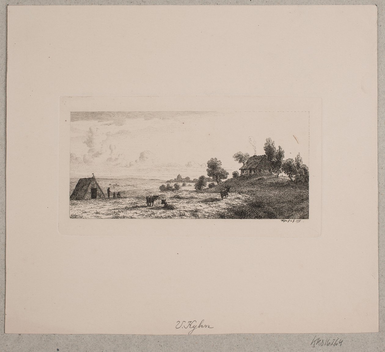 Bir çiftlik evi ve bir kır evi ile manzara by Vilhelm Kyhn