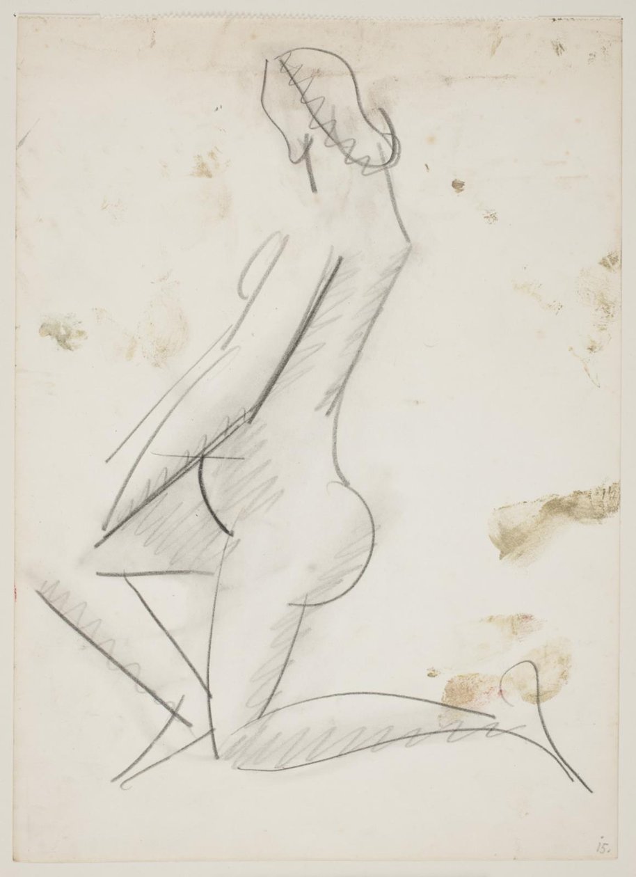 Diz çökmüş kadın, soldaki profil by Vilhelm Lundstrøm