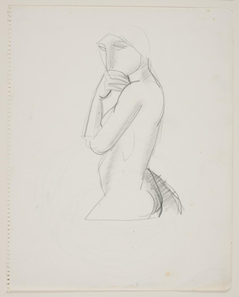 Kadın manken, 3/4 figür, el ağıza by Vilhelm Lundstrøm