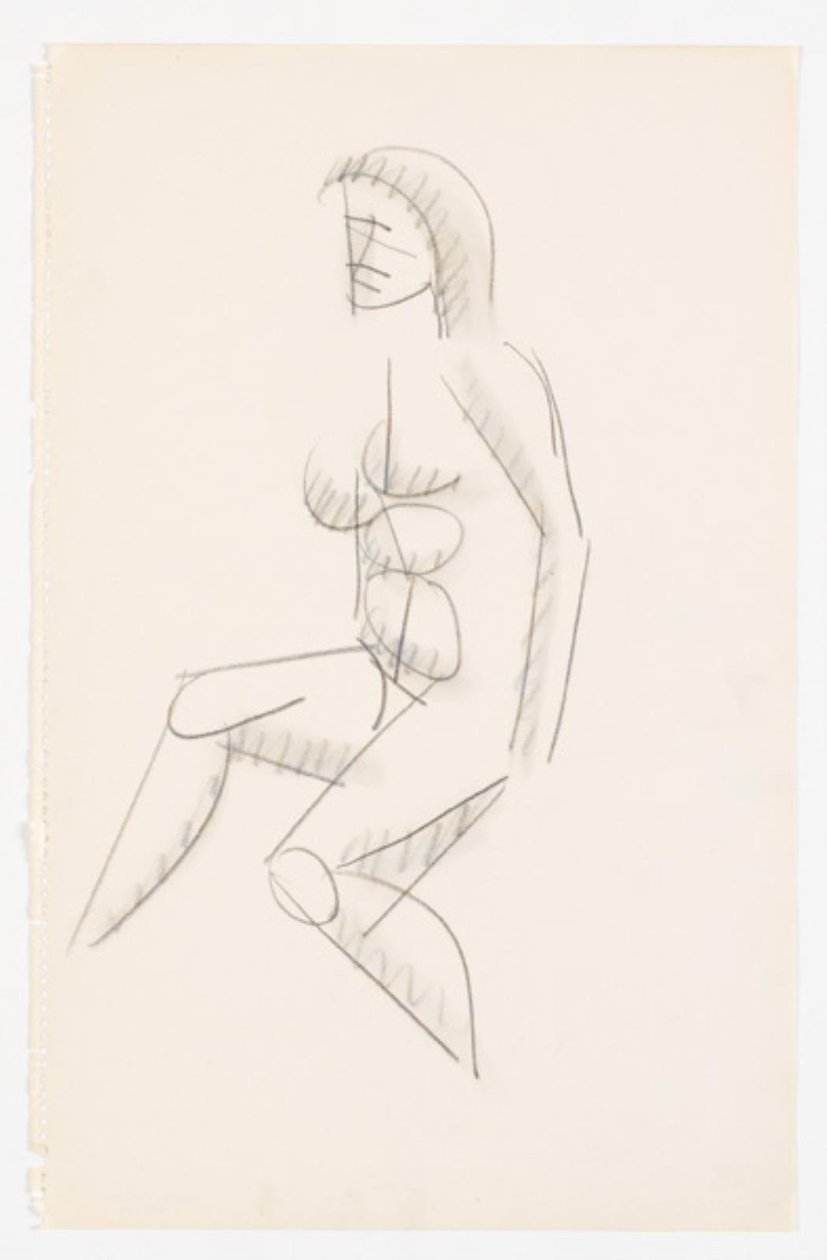 Oturan model, sola dönük by Vilhelm Lundstrøm
