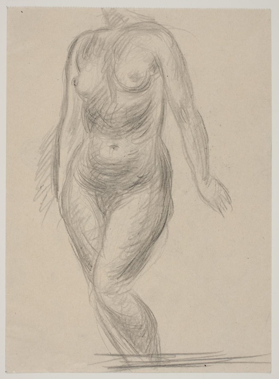 Ayakta kadın modeli by Vilhelm Lundstrøm