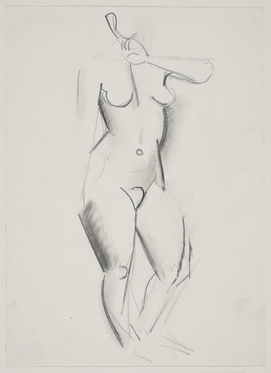 Sol eli ağzına kaldırılmış duran kadın model by Vilhelm Lundstrøm