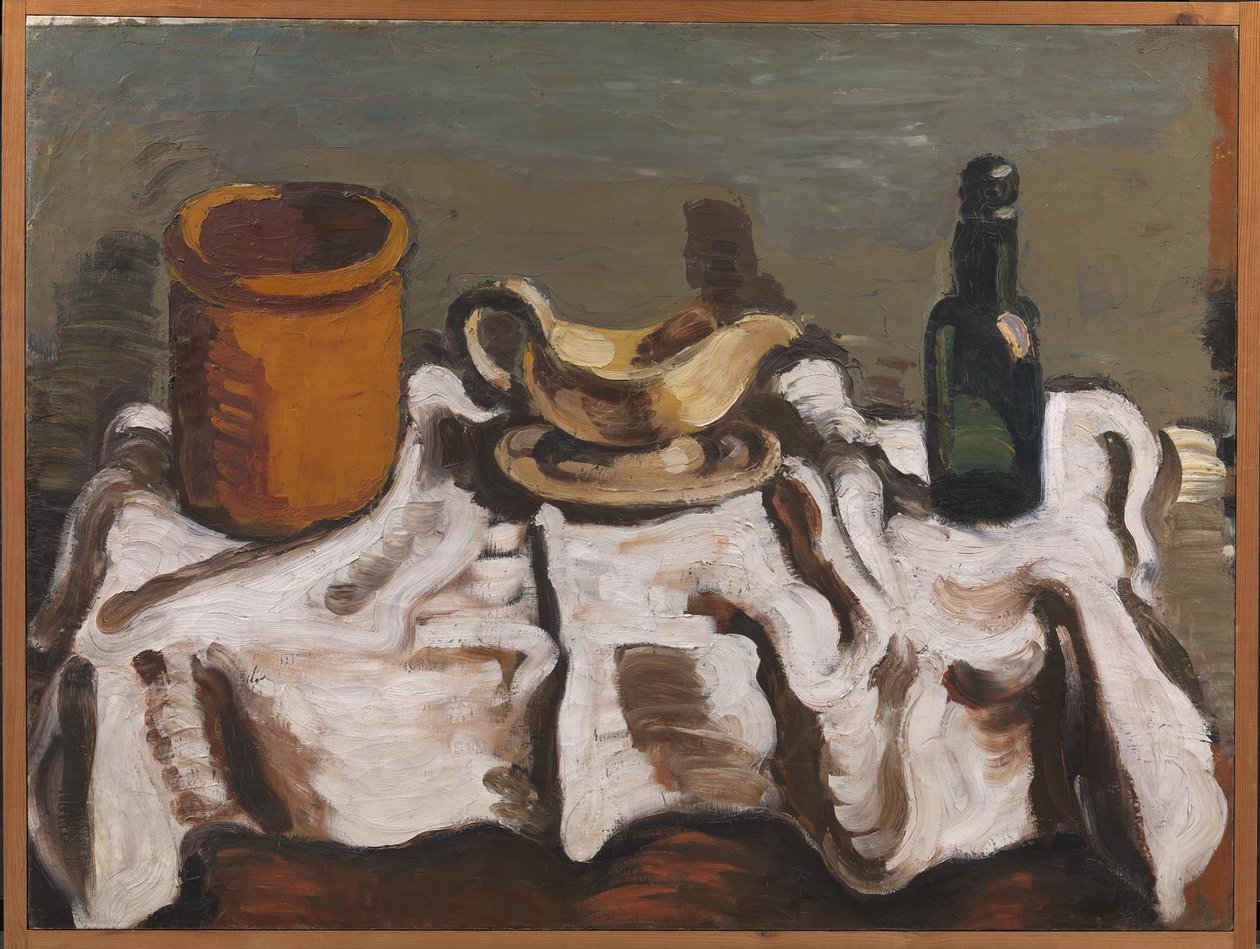 Kavanoz, Sosluk ve Şişe ile Natürmort by Vilhelm Lundstrøm